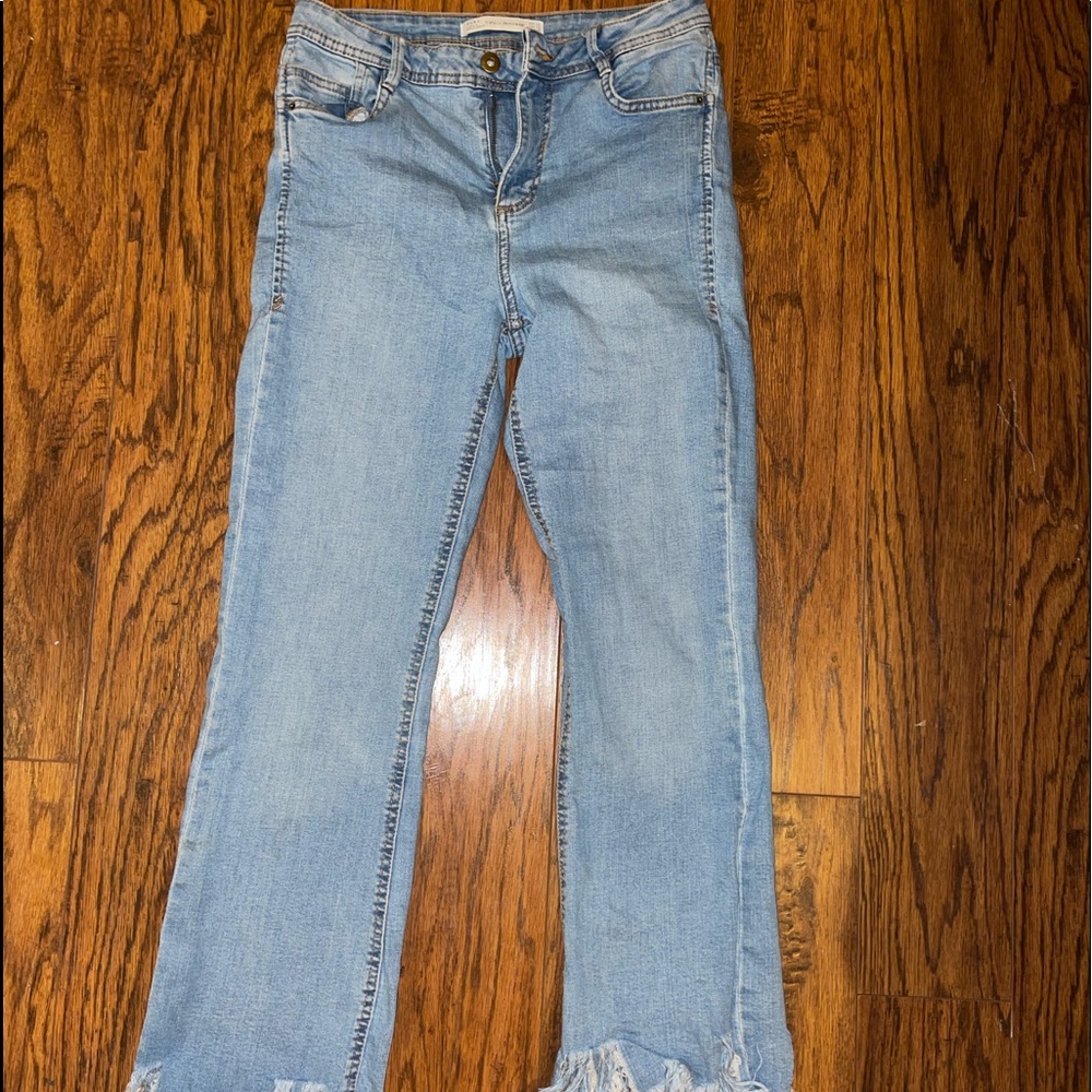 Zara fringe bottom jeans!